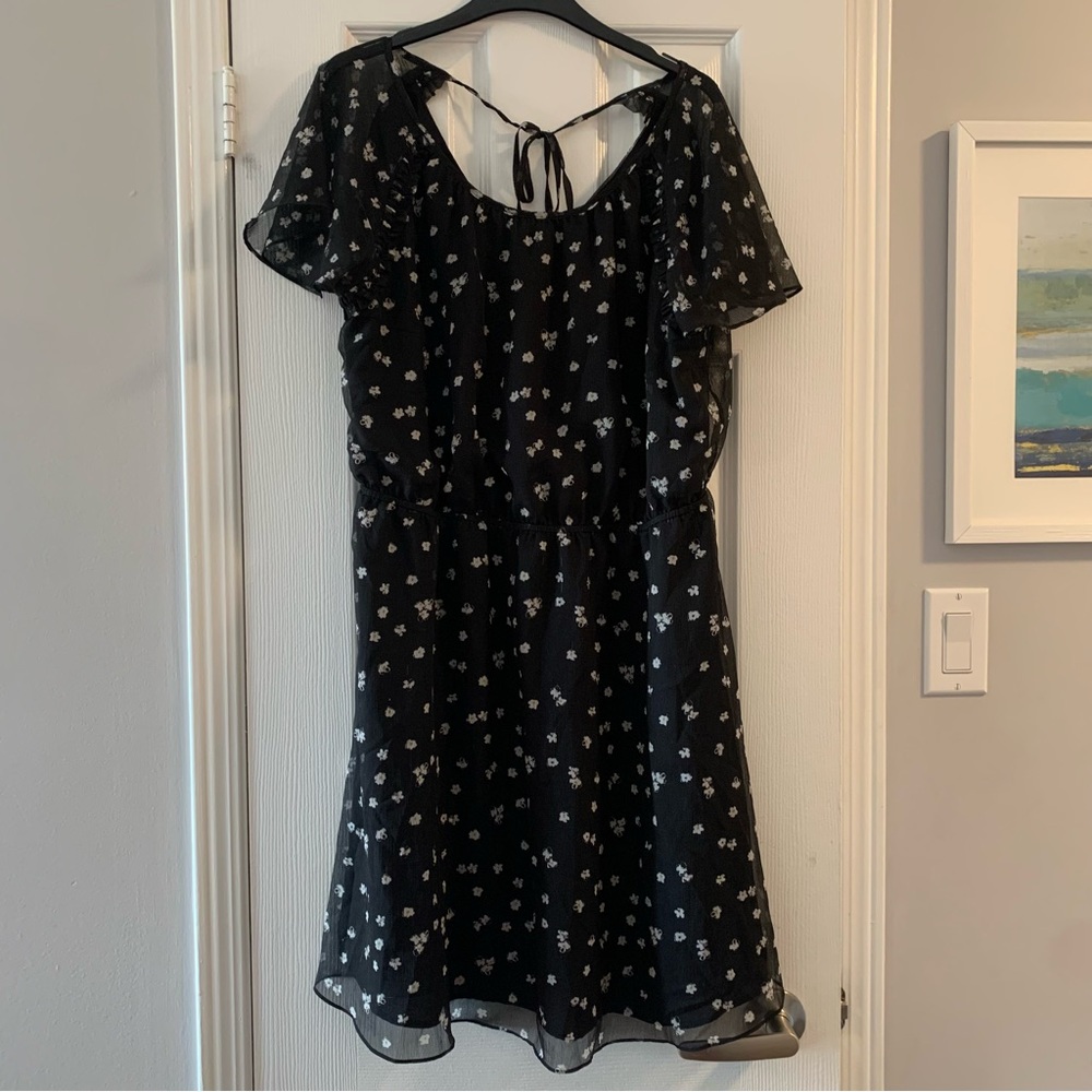 RW&CO Black Floral Fit & Flare Dress XL - Picture 5 of 10